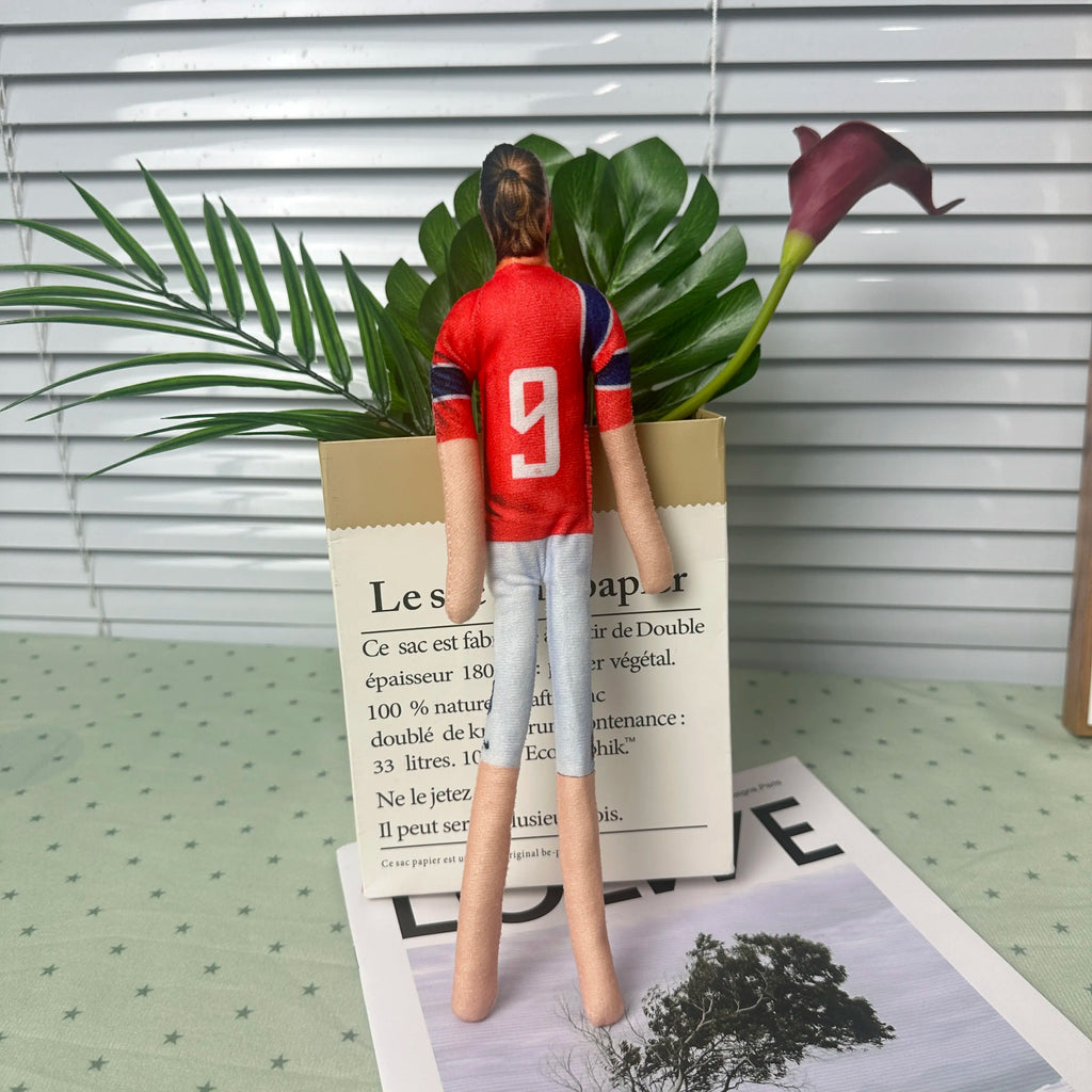 Soccer Player Plush Doll, Abstract Jointed Figure, Poseable Soft Toy for Room Decor, Funny Gift Idea for Football Fans
